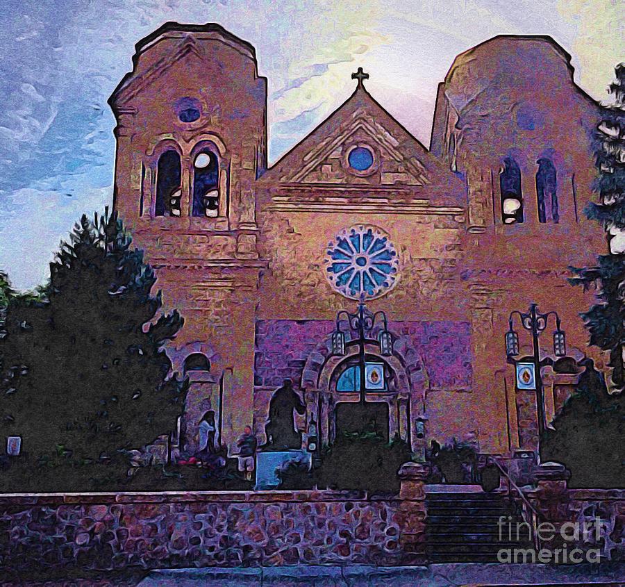 Santa Fe Cathedral Digital Art by Anne Sands