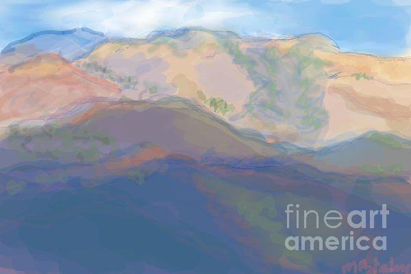 Santa Fe Painting - Santa Fe Mountains by Margot Paisley