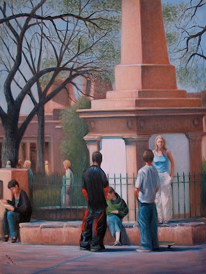 Santa Fe Plaza Painting by Donelli  DiMaria