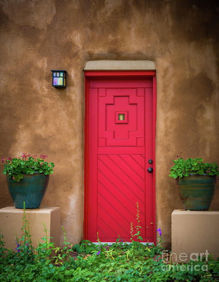 Santa Fe Red Door Photograph by Inge Johnsson