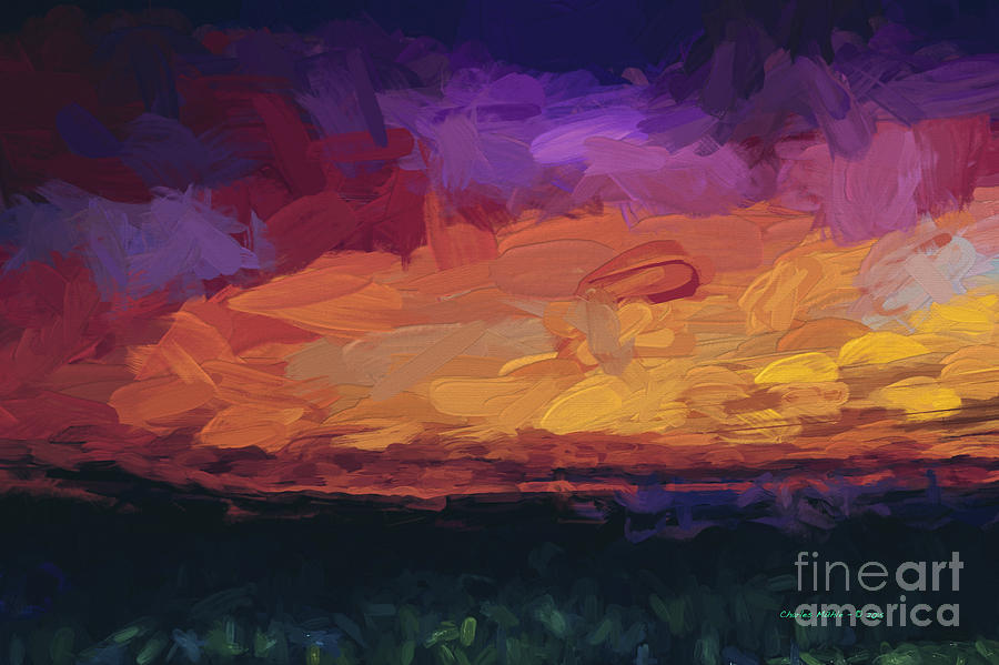 Santa Fe sunset Digital Art by Charles Muhle