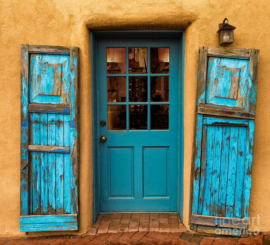 Santa Fe Turquois Door Photograph by Jerry Fornarotto