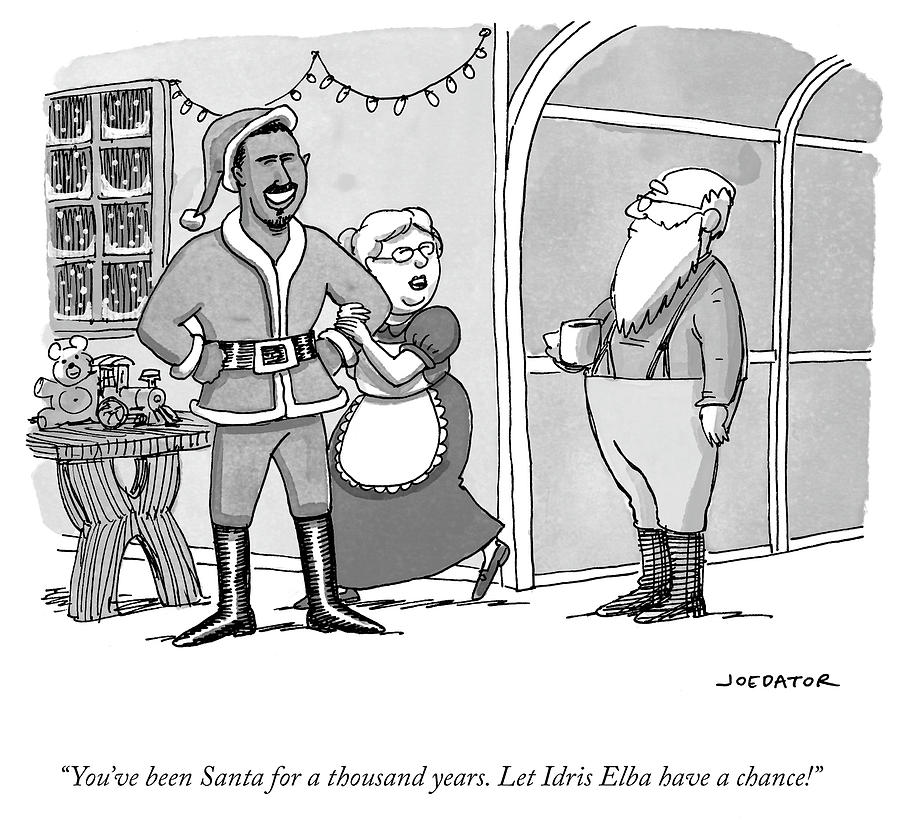 Idris Elba Drawing - Santa for a thousand years by Joe Dator