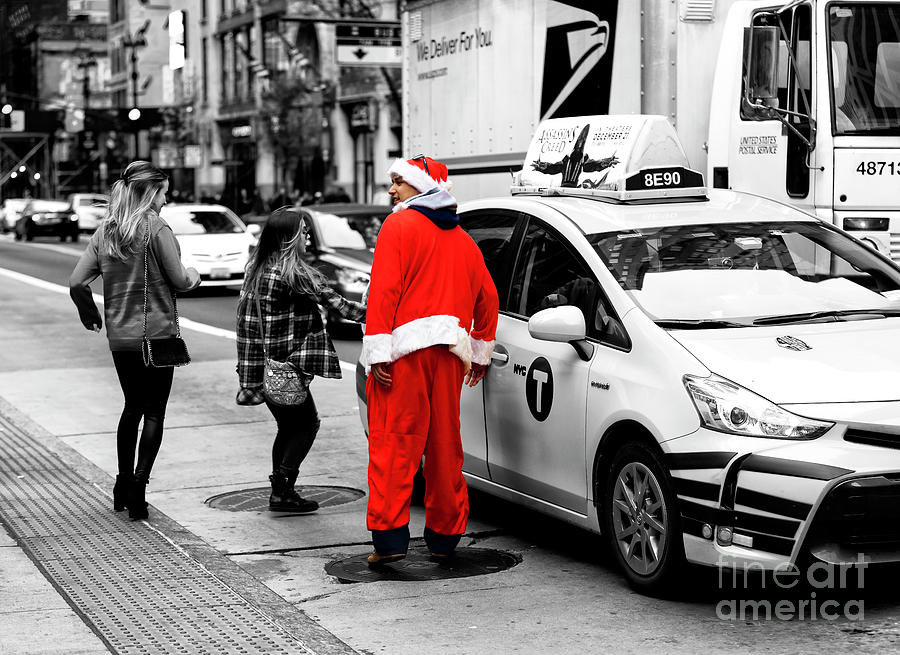 Santa Forgot His Sled in New York City Photograph by John Rizzuto