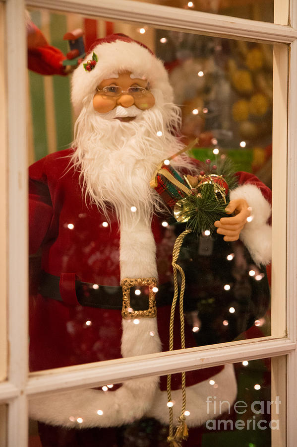 Santa in the Window Photograph by Lynn Sprowl