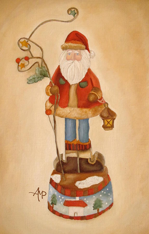 Santa Is Coming Painting by Angeles M Pomata