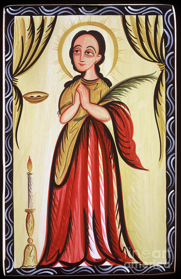 Santa Lucia - St. Lucy - AOLUC Painting by Br Arturo Olivas OFS