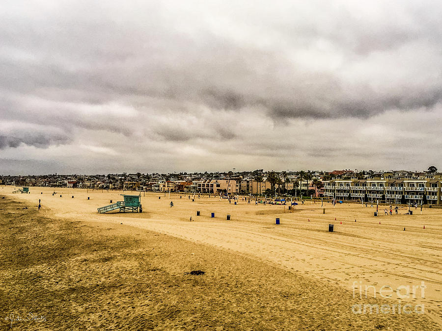 Santa Monica Beach Cloudy Photograph