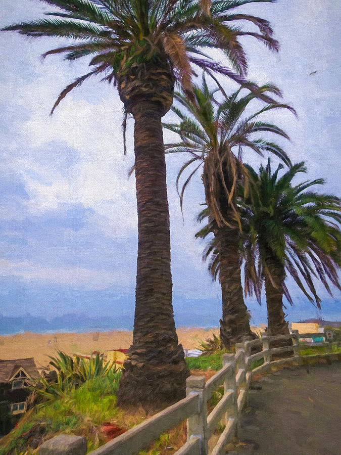 Santa Monica Beach Painting by Impressionist Art