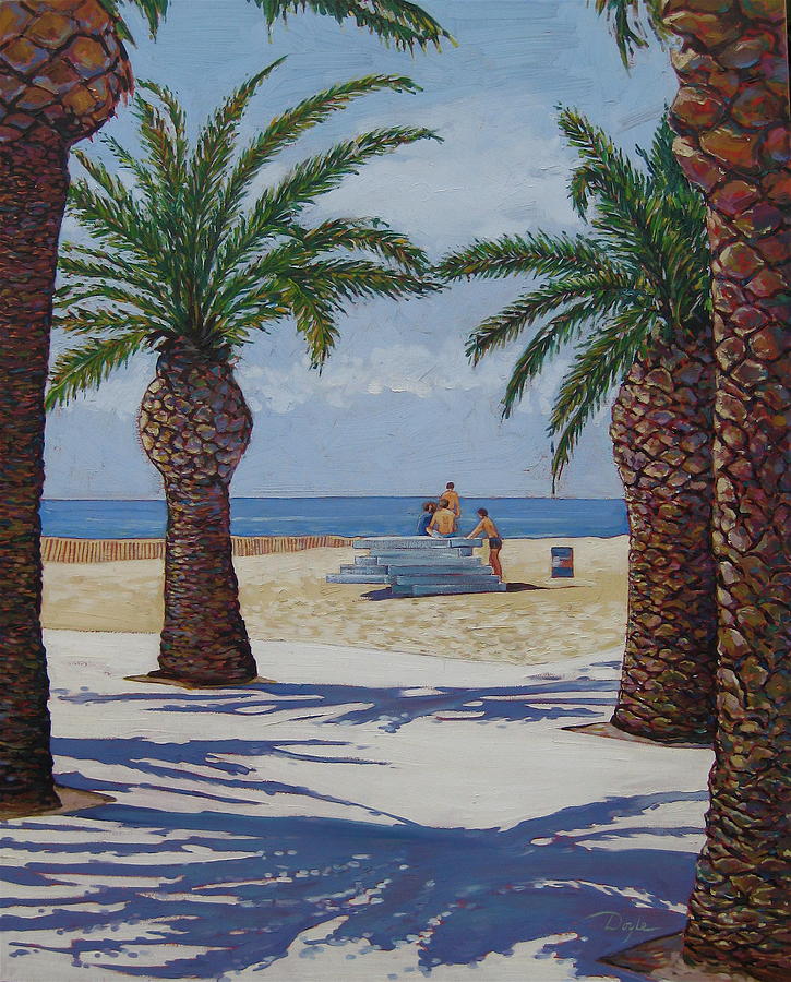 Beach Painting - Santa Monica Beach by Karen Doyle Beach Painting - Santa Monica Beach by Karen Doyle