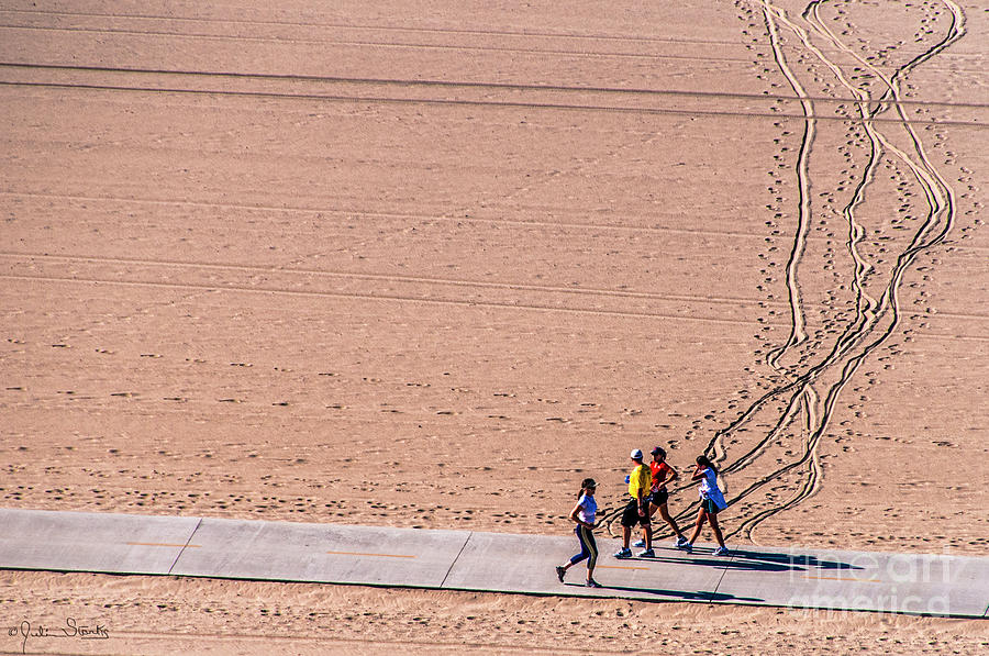 Santa Monica Beach Sand Runners Photograph