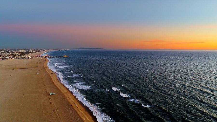 Santa Monica Beach Sunset Photograph by Patrick Donovan