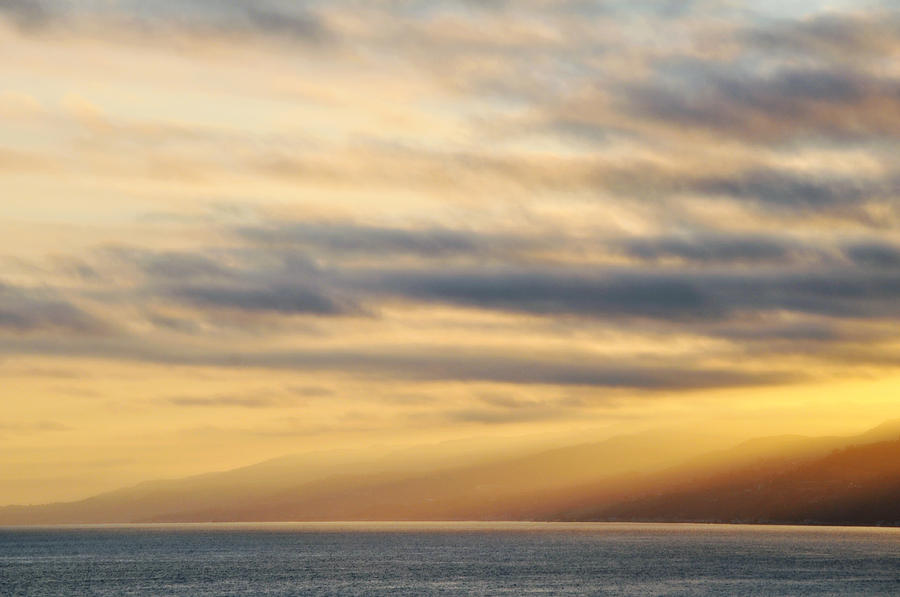 Santa Monica Golden Hour Sunburst Photograph by Kyle Hanson