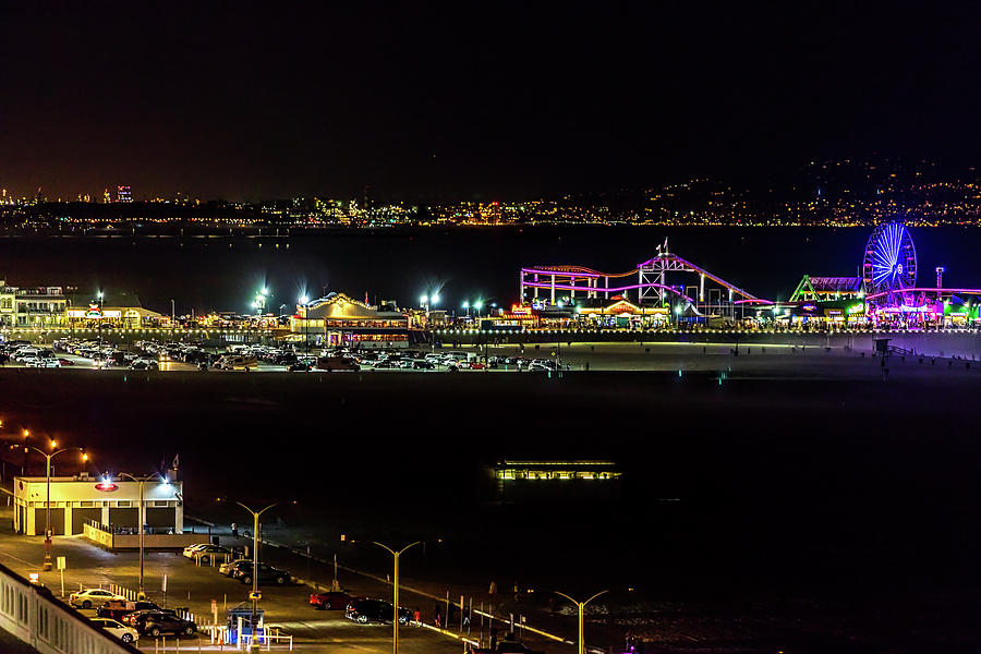 Santa Monica Pier Light Show - Series 1 Photograph by Gene Parks