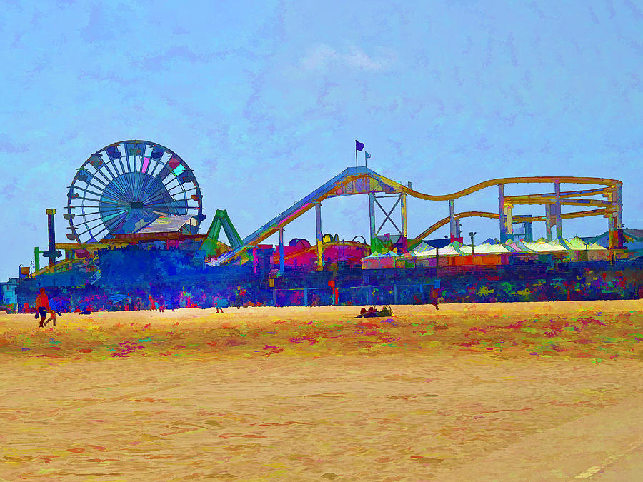 Santa Monica Pier Amusement Park Photograph by Helaine Cummins