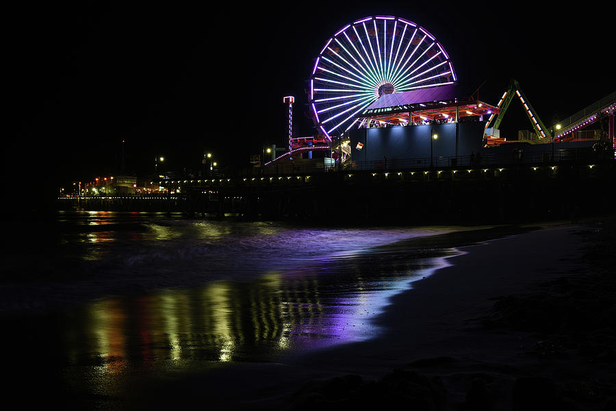 Santa Monica Pier at Night 2 Photograph by Scott Cunningham