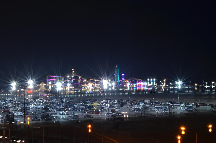 Santa Monica Pier at night Photograph by Erik Burg