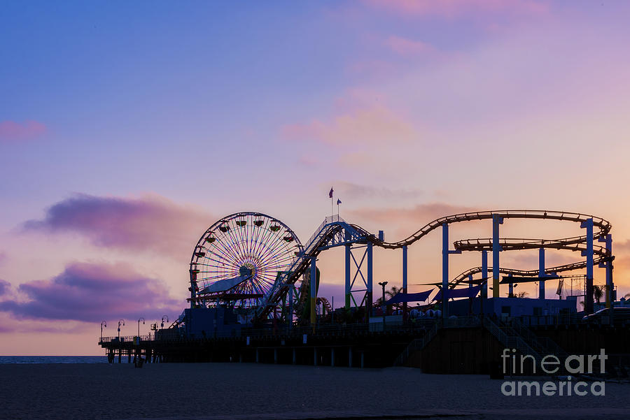 Santa Monica Pier Fun at Sunset Photograph by David Levin