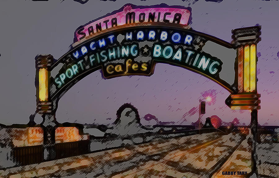 Santa Monica Pier Digital Art by Gabby Tary