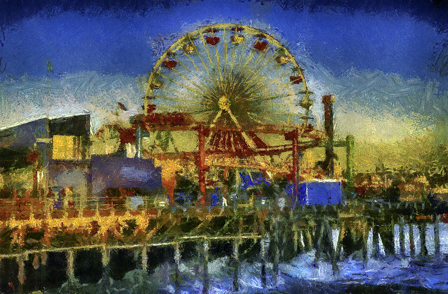 Santa Monica Pier Pacific Wheel Photograph by Joseph Hollingsworth