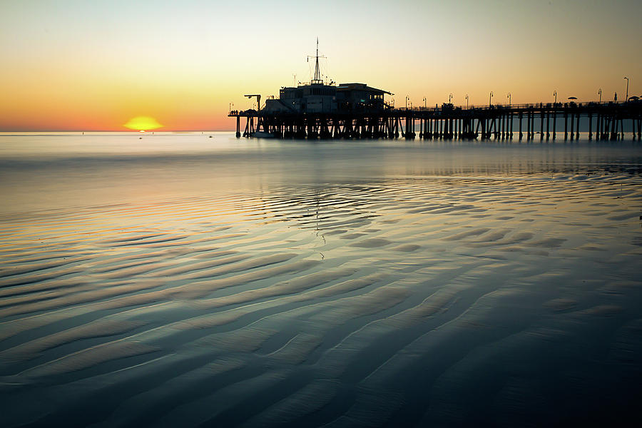 Santa Monica Pier Sunset Photograph by R Scott Duncan