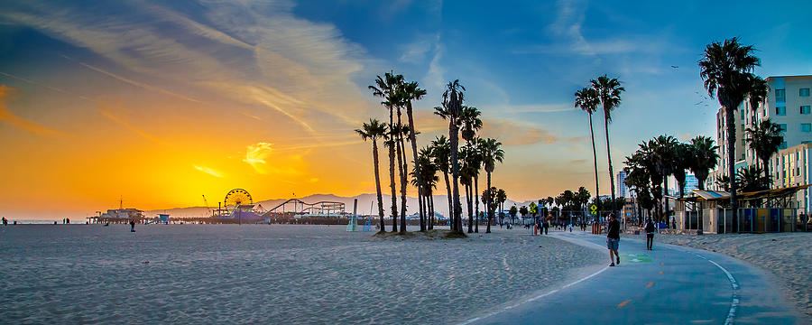 Venice Beach Photograph - Santa Monica Sunset by Az Jackson