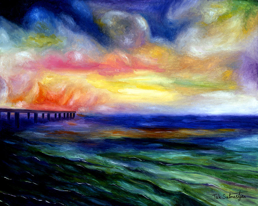 Landscape Painting - Santa Monica by Tak Salmastyan Landscape Painting - Santa Monica by Tak Salmastyan