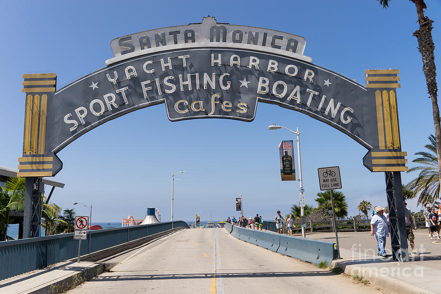 Santa Monica Yacht Harbor at Santa Monica Pier in Santa Monica California DSC3665 Photograph by Wingsdomain Art and Photography
