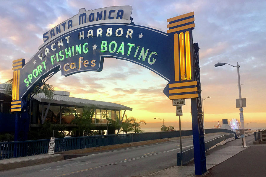 Santa Monica Yacht Harbor Sign Photograph by Art Block Collections