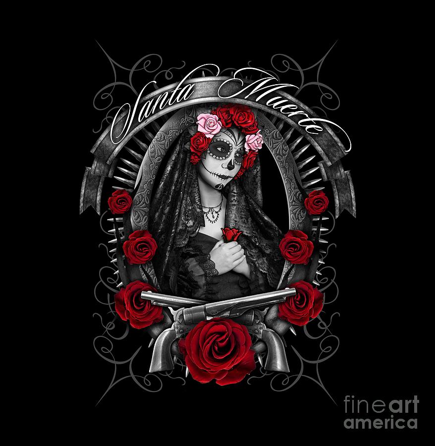Rose Digital Art - Santa Muerte by Syvorov Ilia