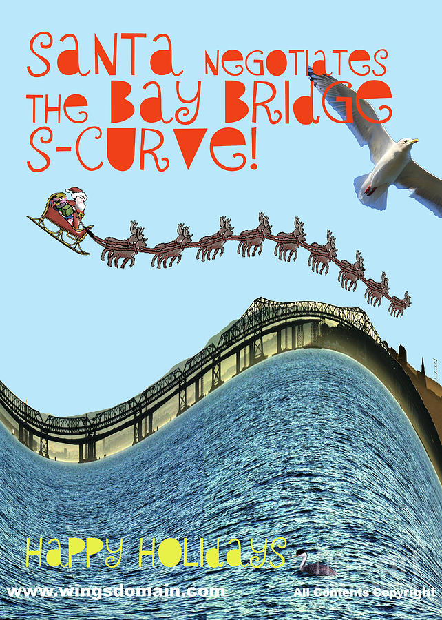 Santa Negotiates the Bay Bridge S-Curve Photograph by Wingsdomain Art and Photography