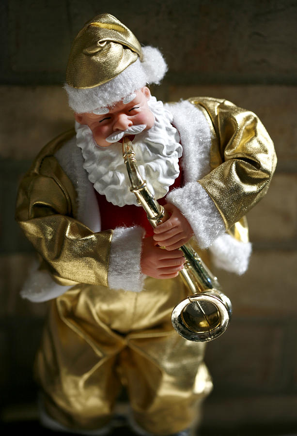 Music Photograph - Santa Playing the Saxaphone by Marilyn Hunt