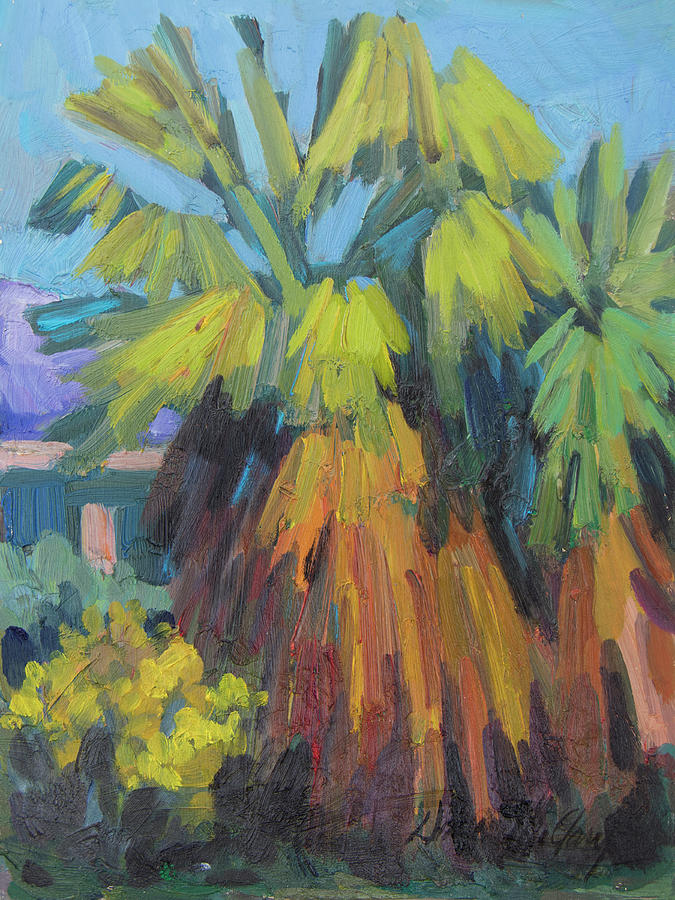 Santa Rosa Visitors Center Palms Painting by Diane McClary