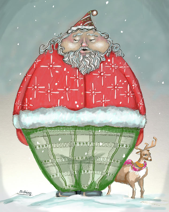 Christmas Painting - Santa by Shane Guinn