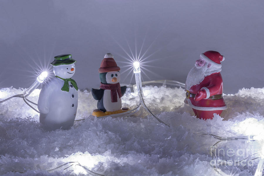 Santa Snowman And Penguin Photograph by Steve Purnell
