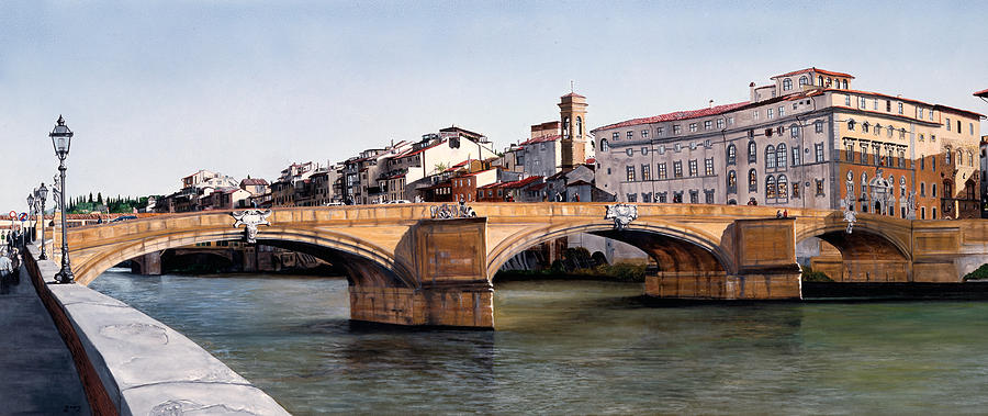 Architecture Painting - Santa Trinita Bridge by Matthew Bates