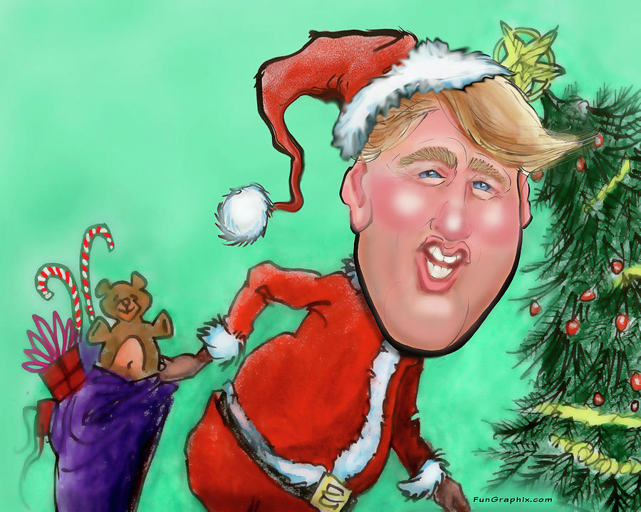 Santa Trump Digital Art by Kevin Middleton