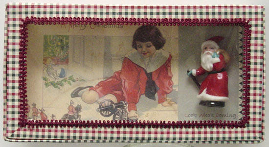 Santa with Cane Ceramic Art by Shirley Heyn