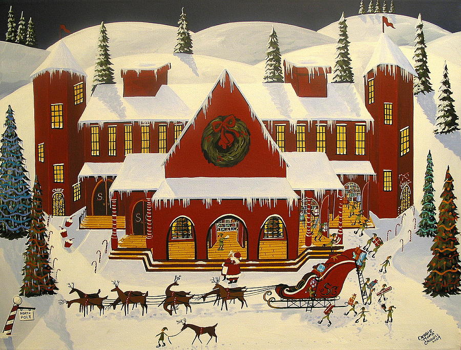 Santas Big Night Painting by Debbie Criswell