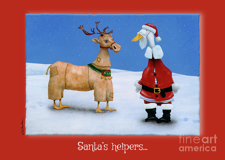 Santas helper... Painting by Will Bullas
