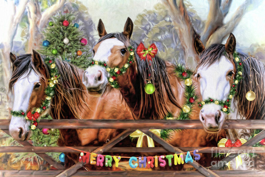 Horse Digital Art - Santas Helpers by Trudi Simmonds