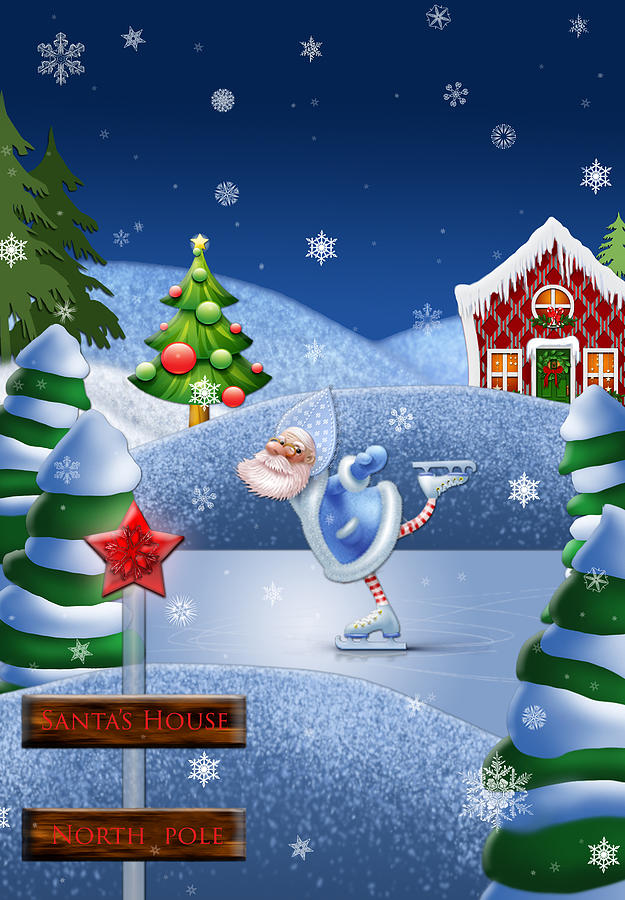Santa's House - North Pole Painting by Maggie Terlecki