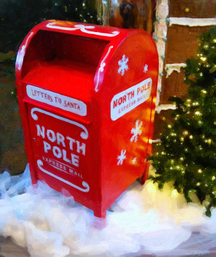 Christmas Digital Art - Santas Mail box by Flees Photos
