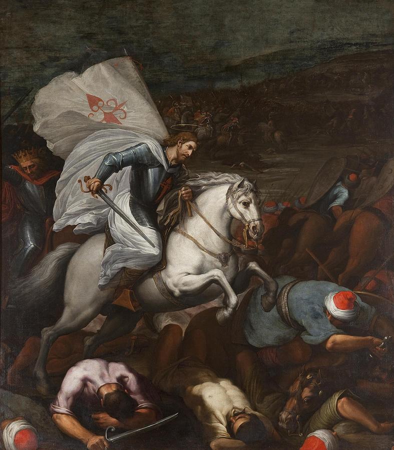 Santiago at the Battle of Clavijo Painting by Carducho