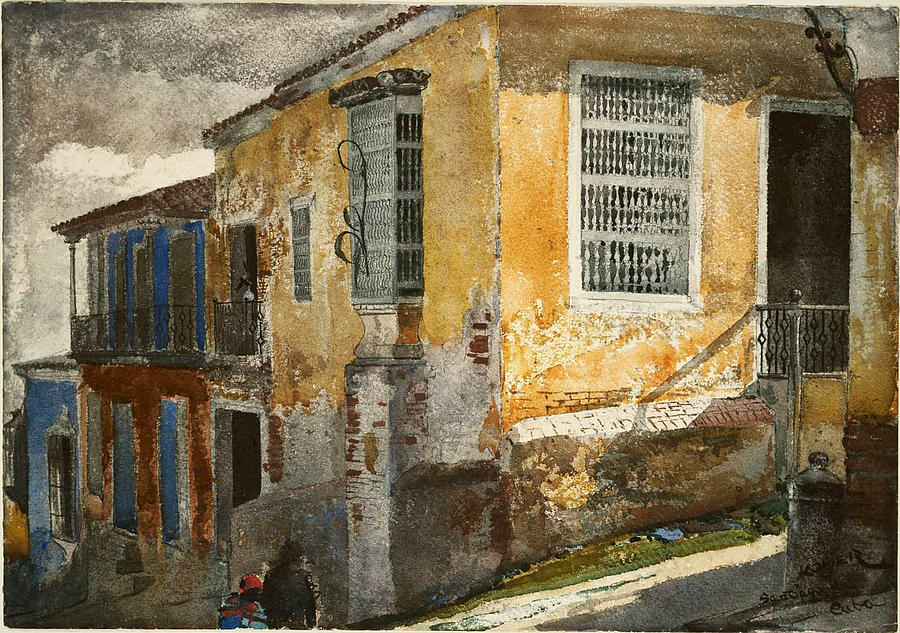 Santiago de Cuba. Street Scene Painting by Winslow Homer