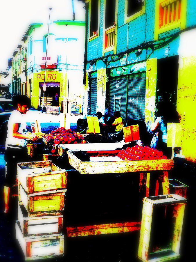 Santiago Fruit Stalls Photograph by Funkpix Photo Hunter