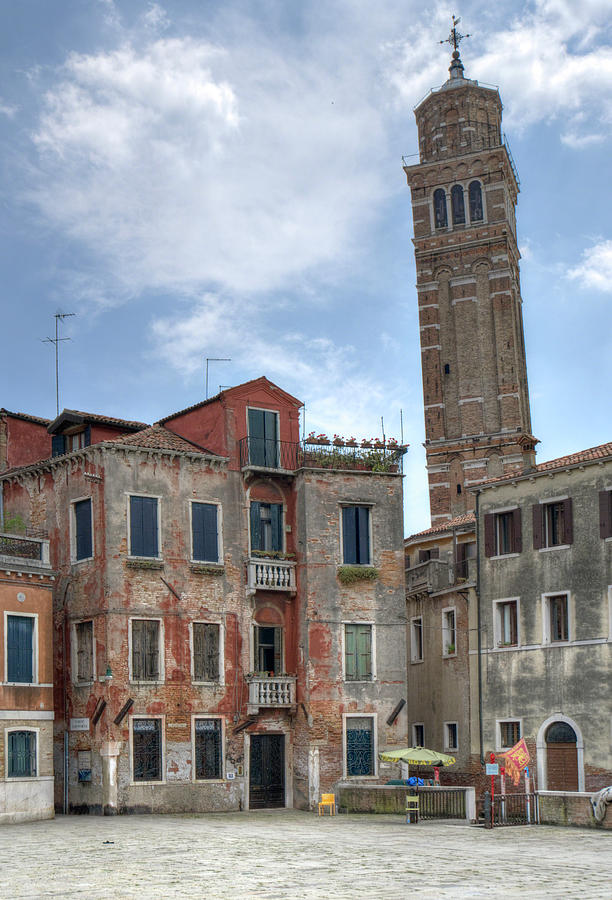 Santo Stefano Venice Leaning Tower Photograph