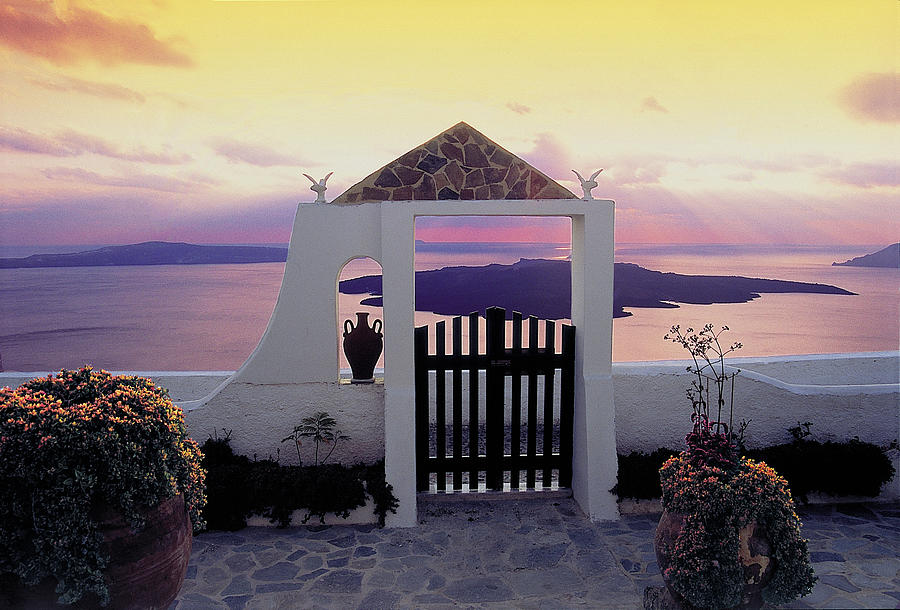 Sunset Photograph - Santorini 010 by Manolis Tsantakis