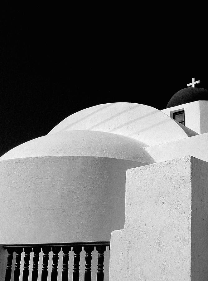 Santorini Black and White Photograph by Julie Palencia