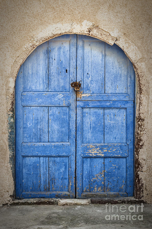 Santorini Blue Door Photograph by Antony McAulay